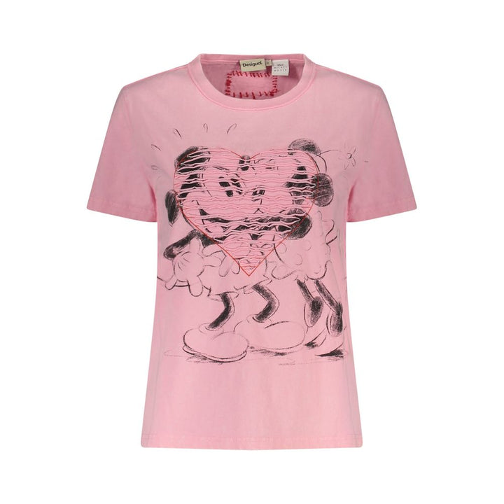 Desigual Pink Cotton Women T-Shirt
