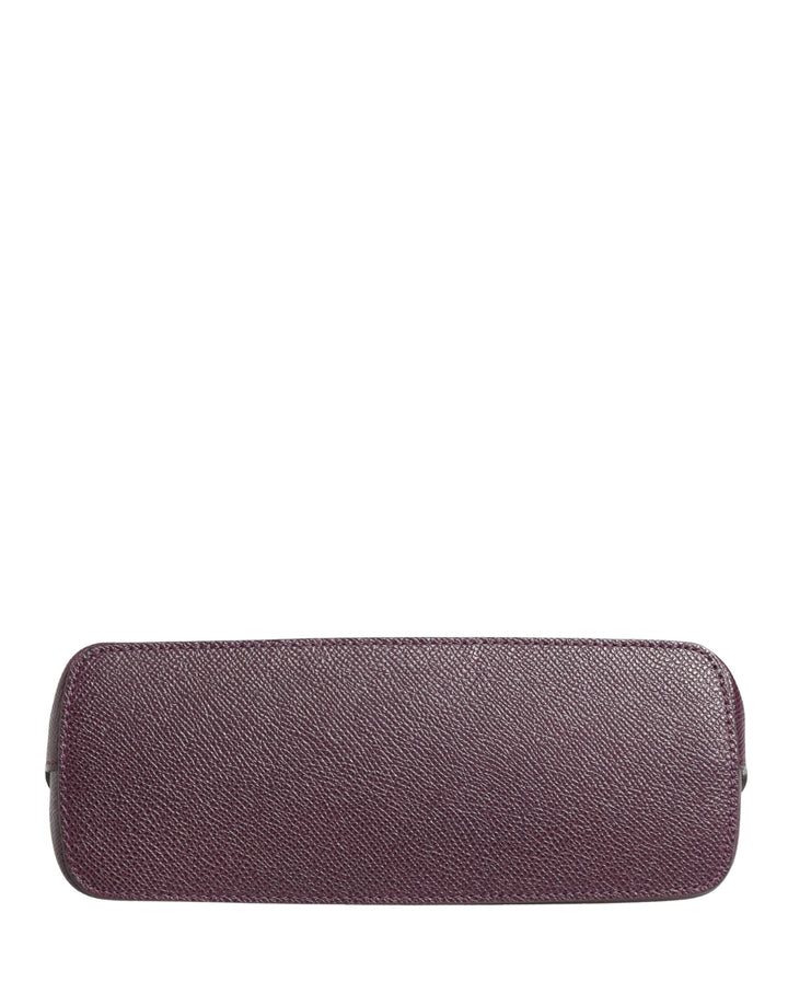 Dolce & Gabbana Dark Purple Leather DG Logo Zip Around Hand Purse Wallet