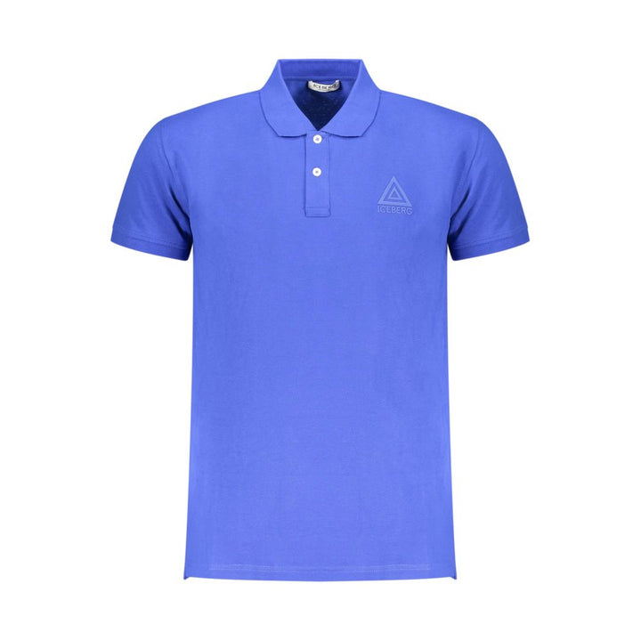 Iceberg Blue Cotton Mens Polo Shirt