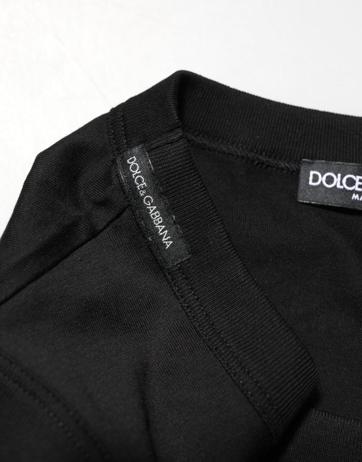 Dolce & Gabbana Black Cotton Sleeveless Men Tank Top T-shirt