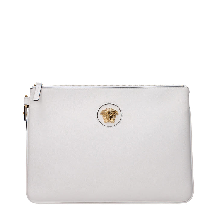 Versace White Leather Clutch Bag