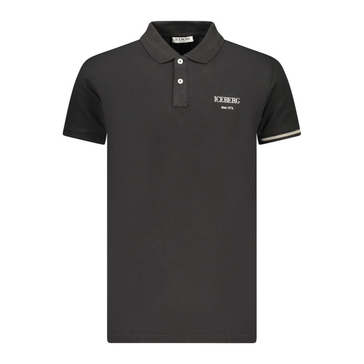 Iceberg Black Cotton Men Polo Shirt