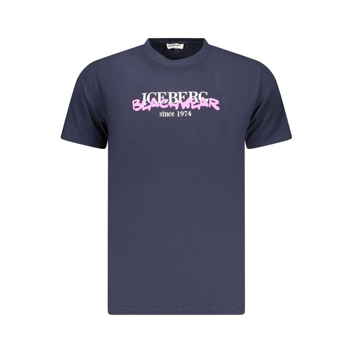 Iceberg Neon Blue Cotton Mens T-Shirt