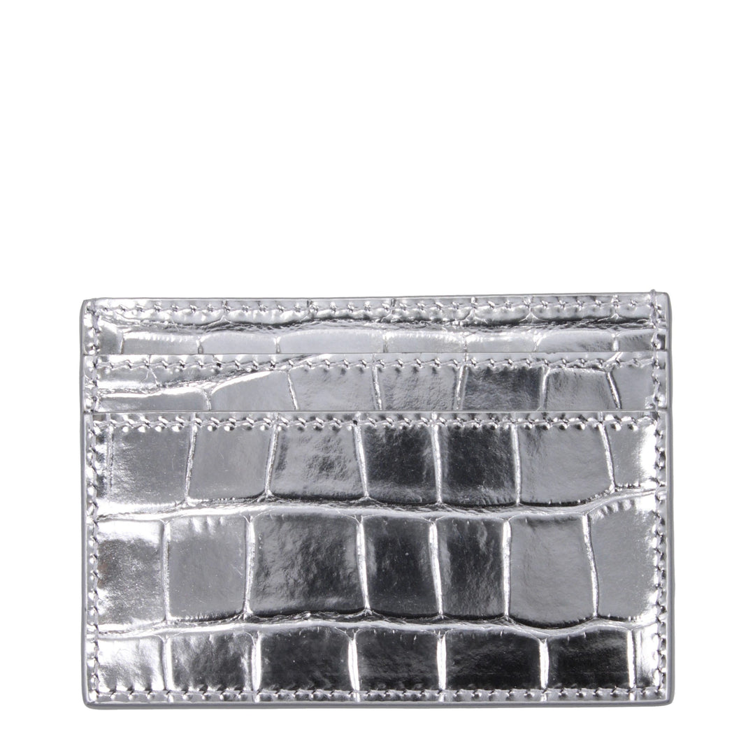 Versace Gray Leather Cardholder