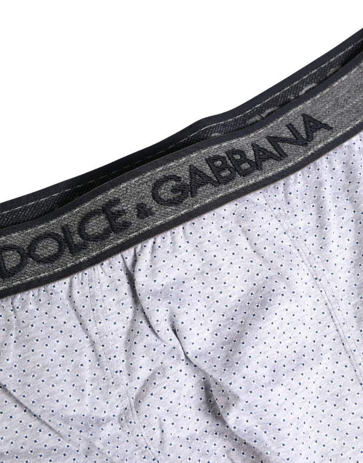 Dolce & Gabbana White Logo Cotton Men Regular Boxer Underwear