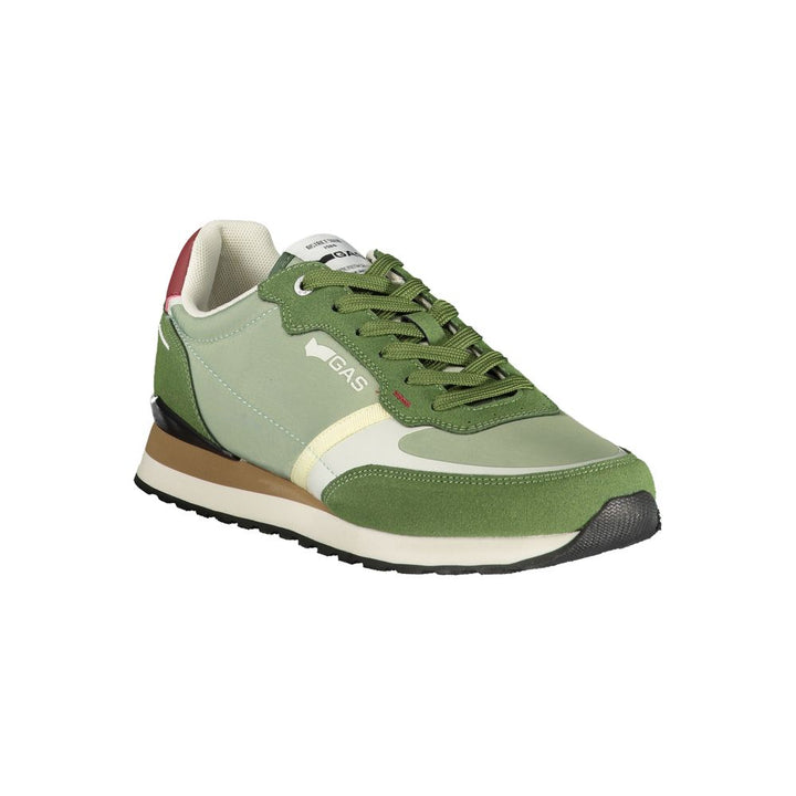 Gas Green Polyester Athletic Sneakers