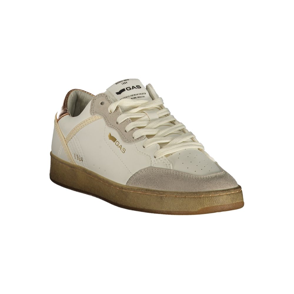 Gas White Polyester Athletic Sneakers