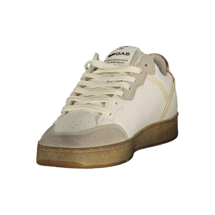 Gas White Polyester Athletic Sneakers