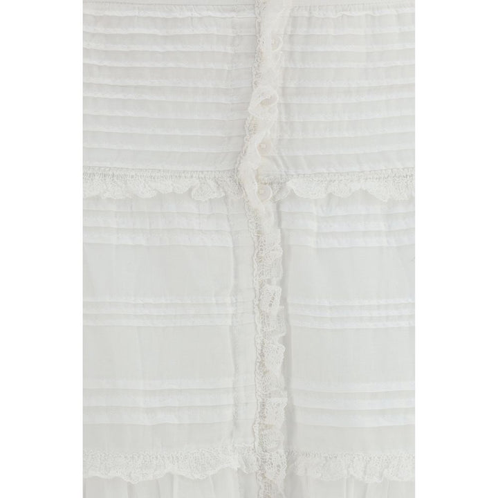 Marant Etoile White Viscose Long Skirt