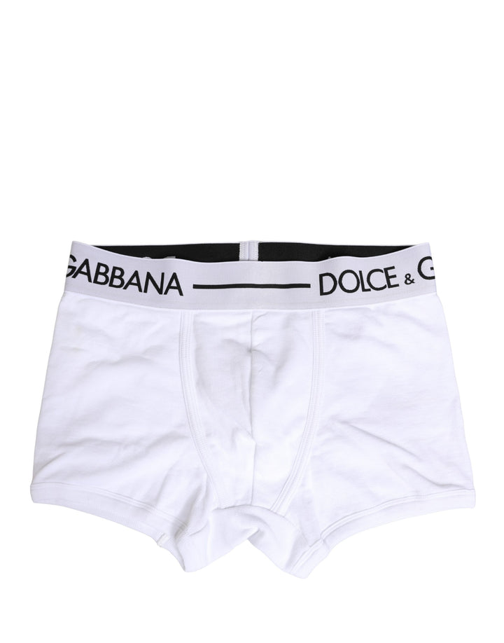 Dolce & Gabbana White Logo Waistband Regular Boxer Underwear
