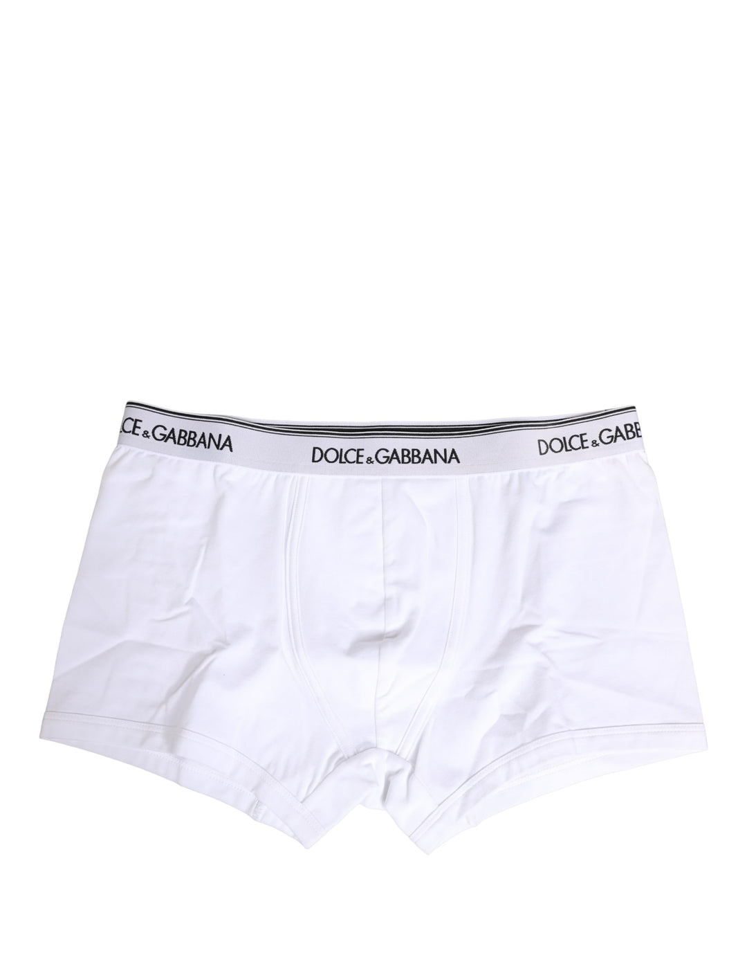 Dolce & Gabbana White Logo Waistband Cotton Boxer Underwear