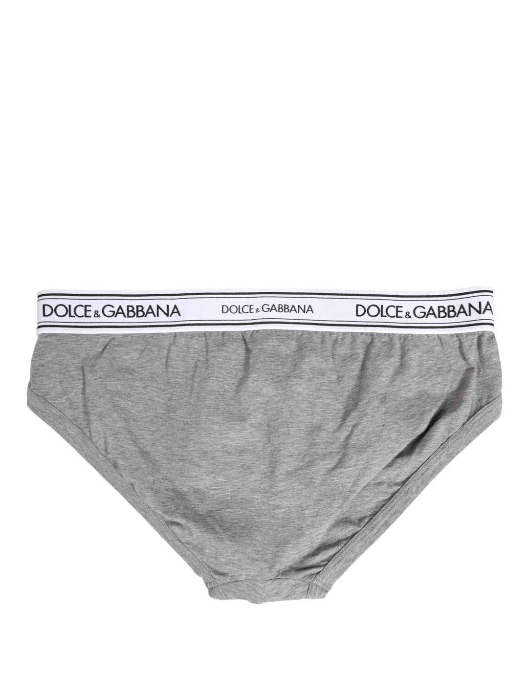 Dolce & Gabbana Gray Logo Waistband Men Midi Brief Underwear