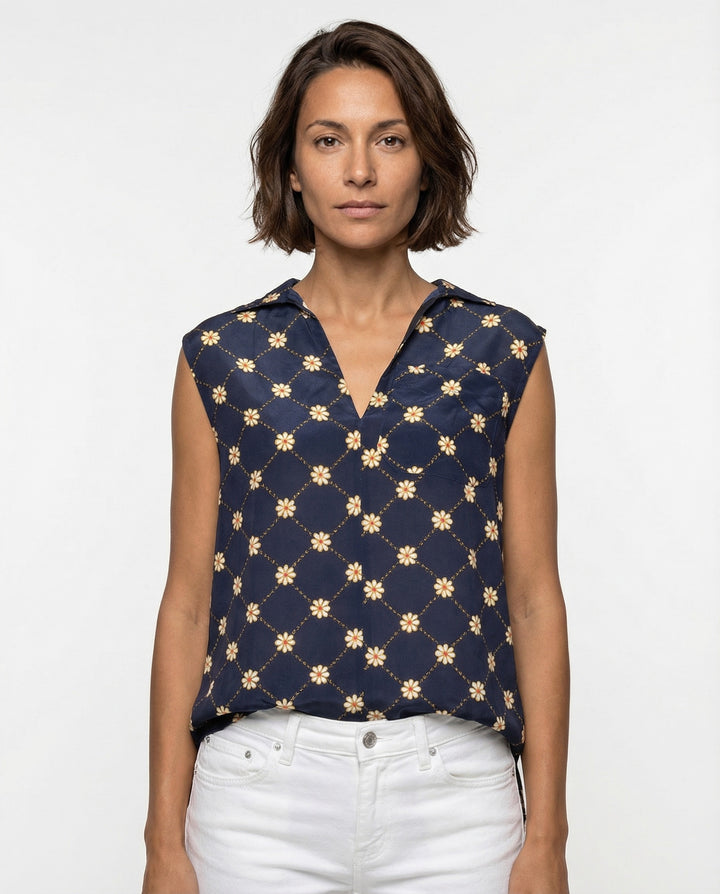 Marni Blue Silk Pattern Shirt