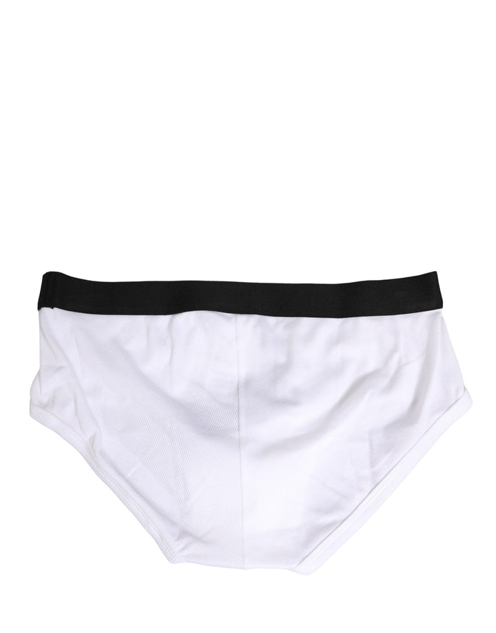 Dolce & Gabbana White Black Logo Waistband Men Brief Underwear