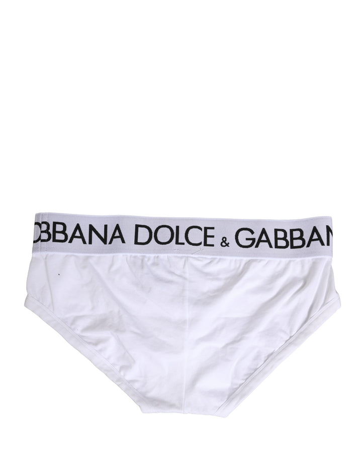 Dolce & Gabbana White Cotton Stretch Regular Brief Underwear