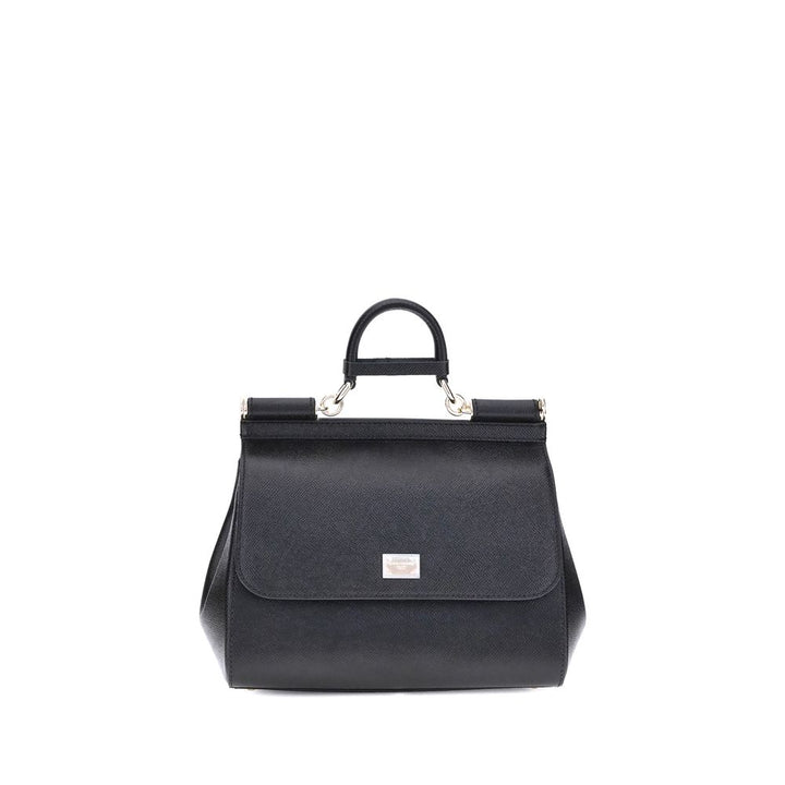 Dolce & Gabbana Black Calf Leather Bos Taurus Handbag