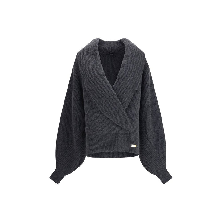 Balmain Gray Wool Sweatshirt