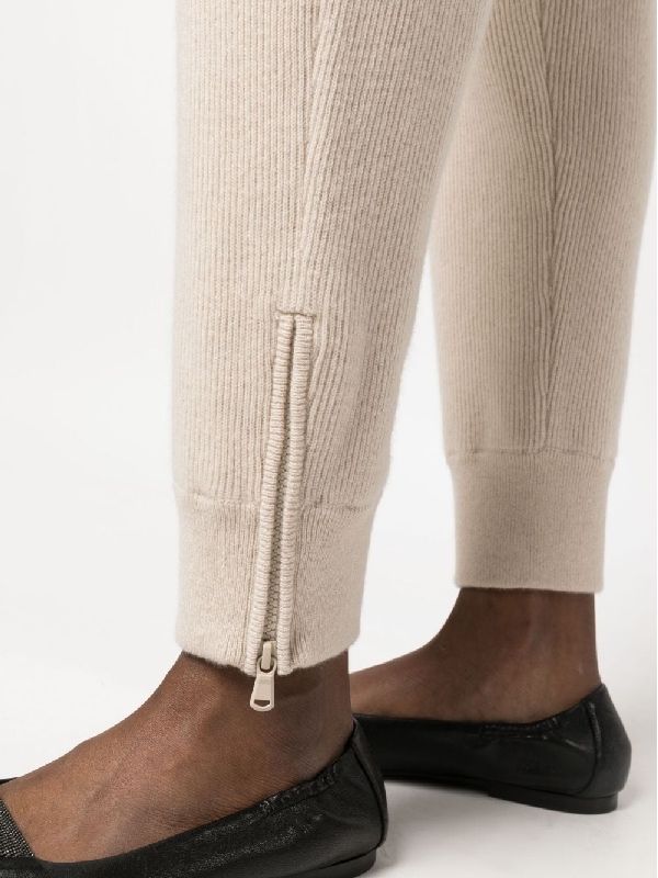 Brunello Cucinelli Beige Cashmere Athletic Pants