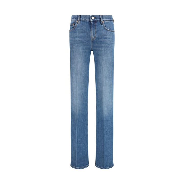 Gucci Blue Cotton Flared Jeans