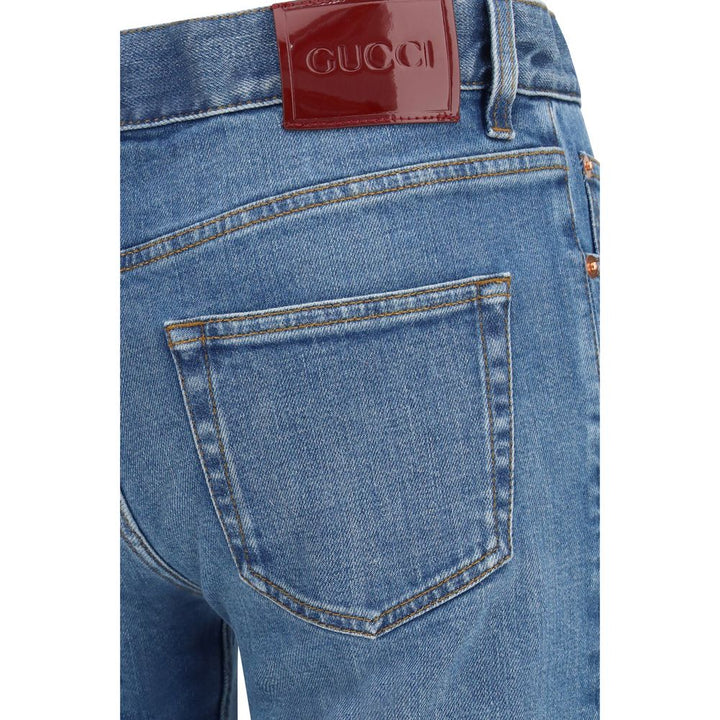 Gucci Blue Cotton Flared Jeans