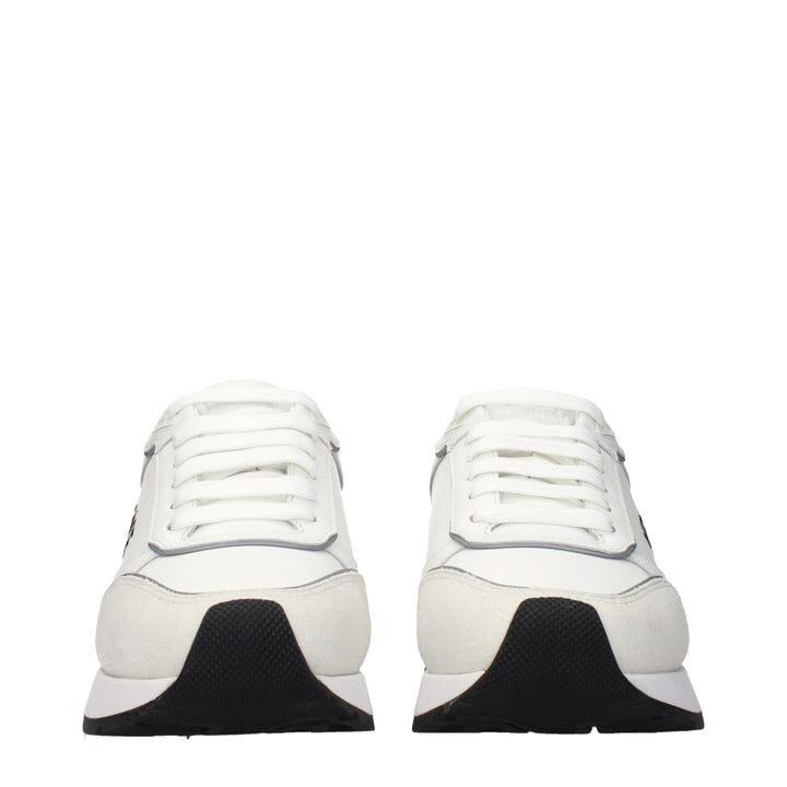 Versace White Leather Athletic Sneakers
