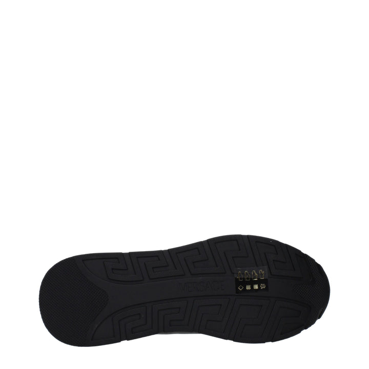 Versace Black Leather Low Top Sneakers