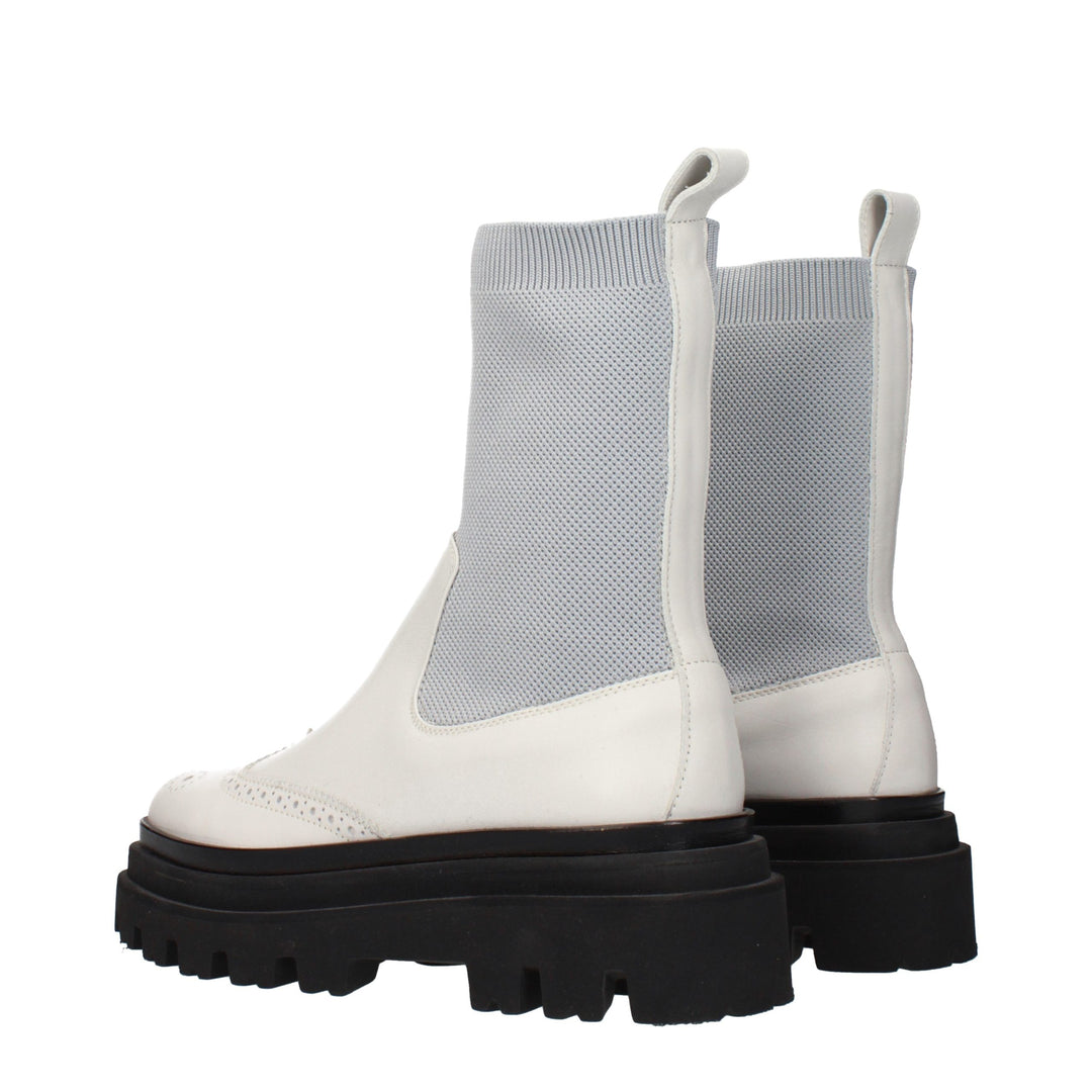 Eleventy Gray Leather Chelsea Boots