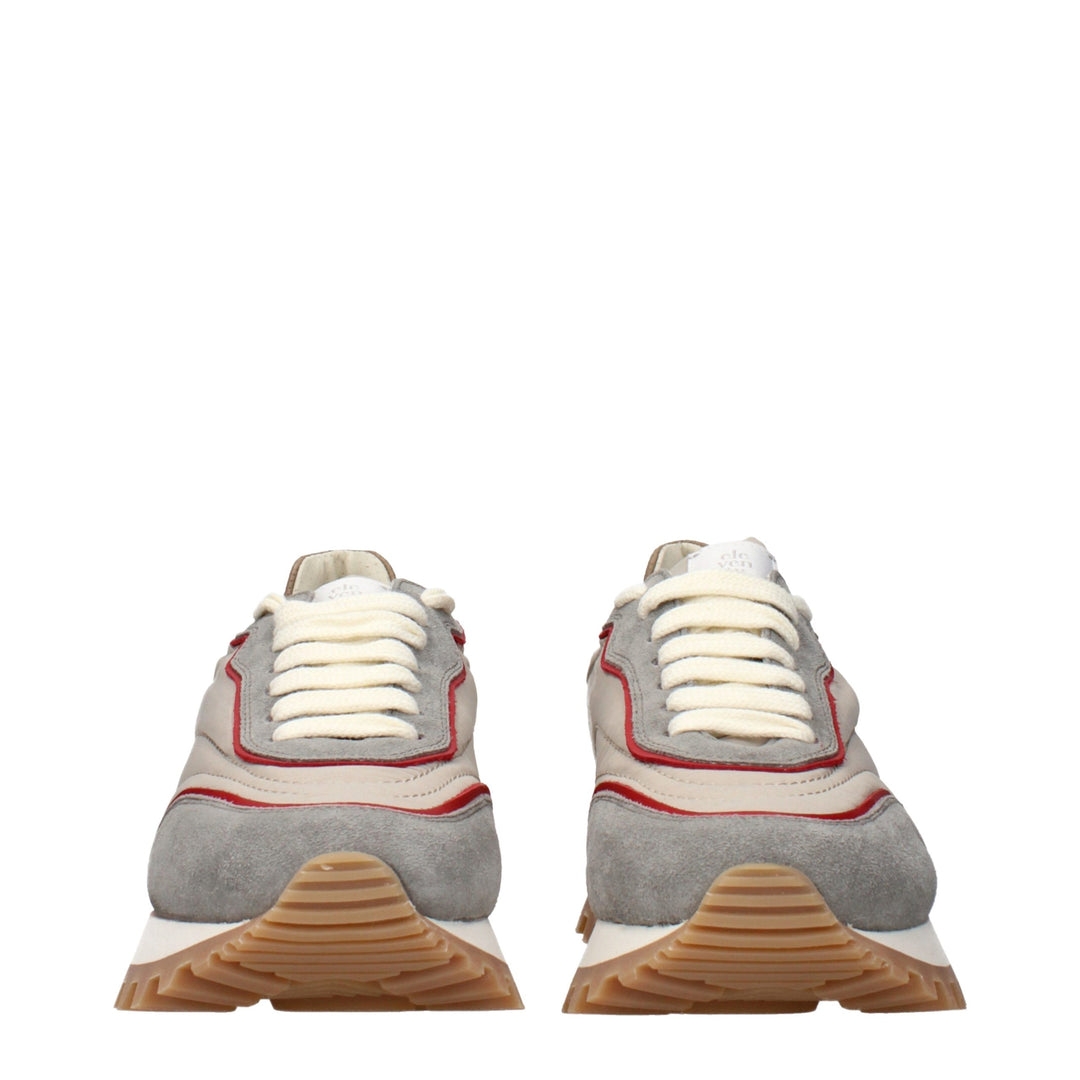 Eleventy Beige Fabric Low Top Sneakers