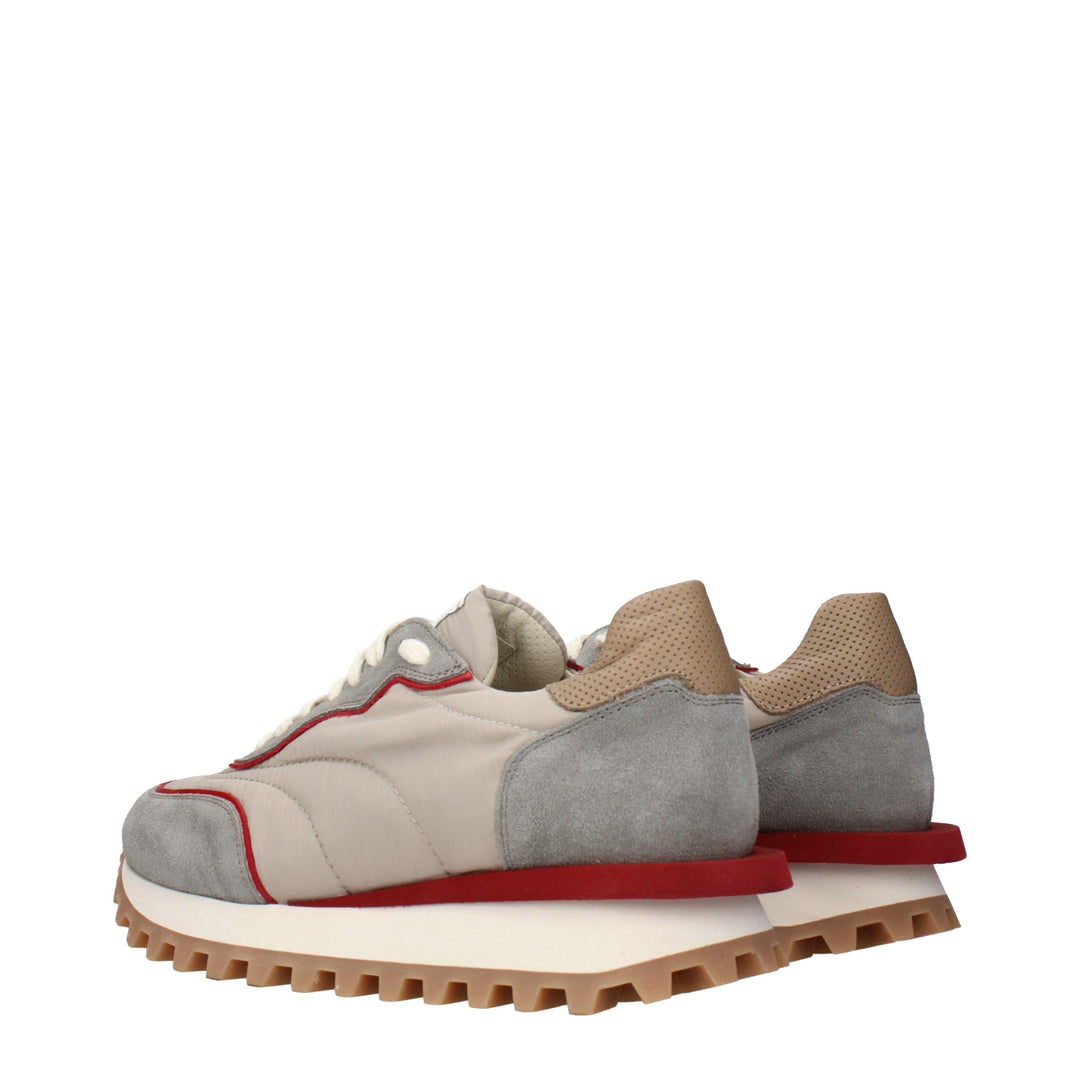 Eleventy Beige Fabric Low Top Sneakers