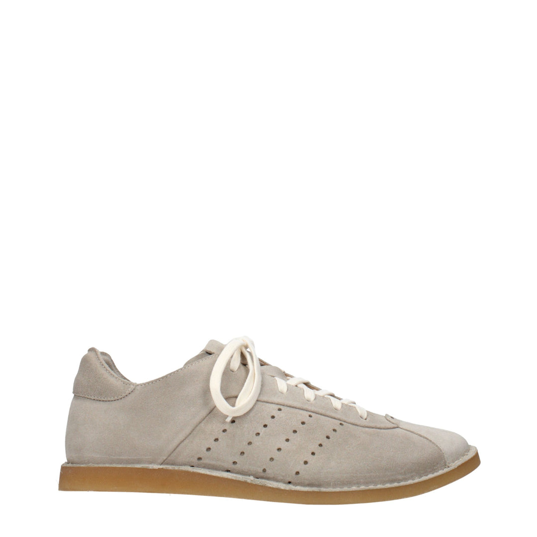 Eleventy Gray Leather Low Top Sneakers