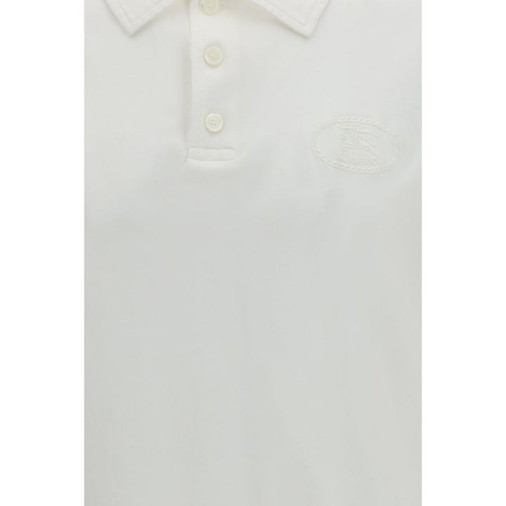 Burberry White Cotton Polo Shirt