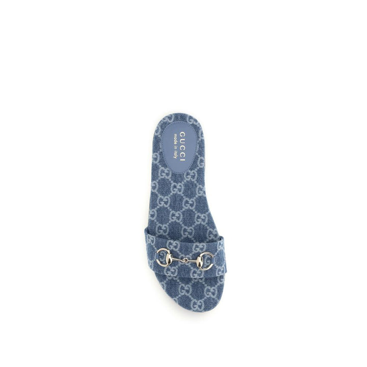 Gucci Blue Cotton Sandals