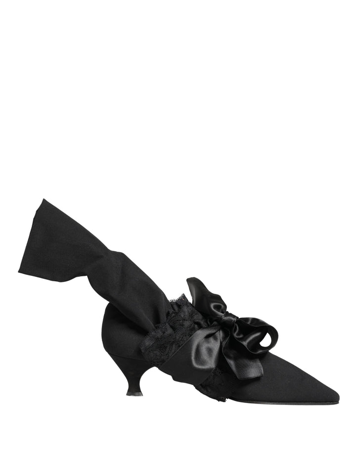 Dolce & Gabbana Black Suede Mid Calf Boots Shoes