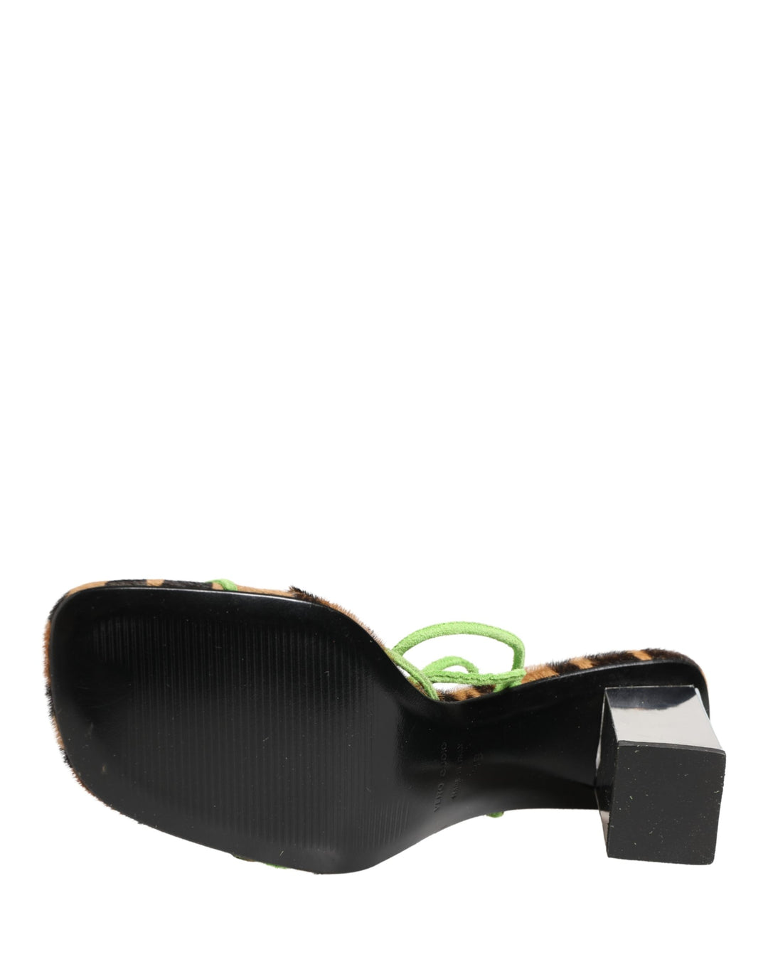 Dolce & Gabbana Multicolor Leather Block Heels Sandals Shoes