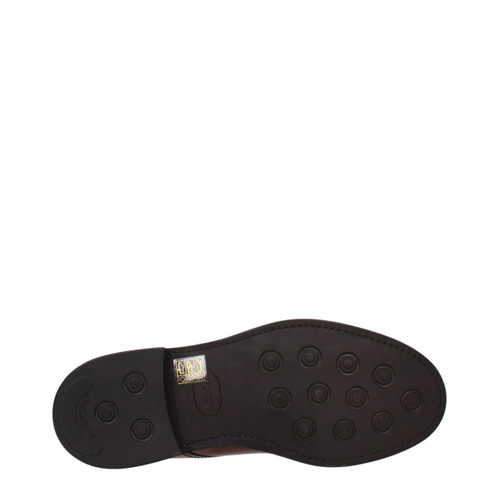 Eleventy Brown Leather Oxfords And Derbies