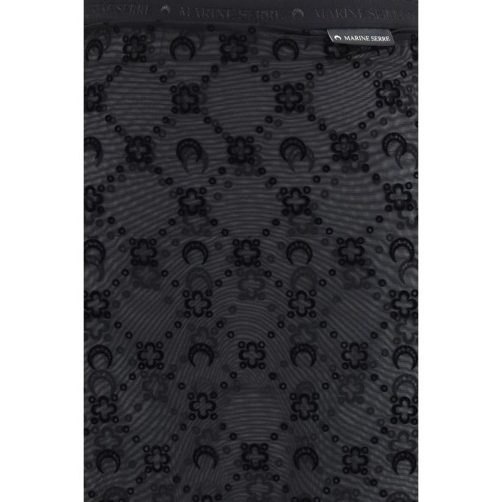 Marine Serre Black Recycled Polyamide Midi Skirt