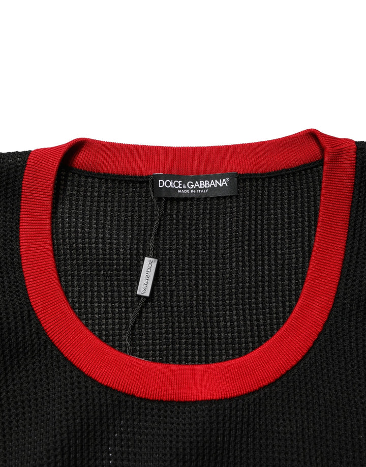 Dolce & Gabbana Black Crew Neck Sleeveless Men Knit Vest T-shirt