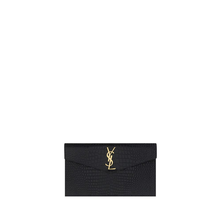Saint Laurent Black Calf Leather Bos Taurus Clutch Bag