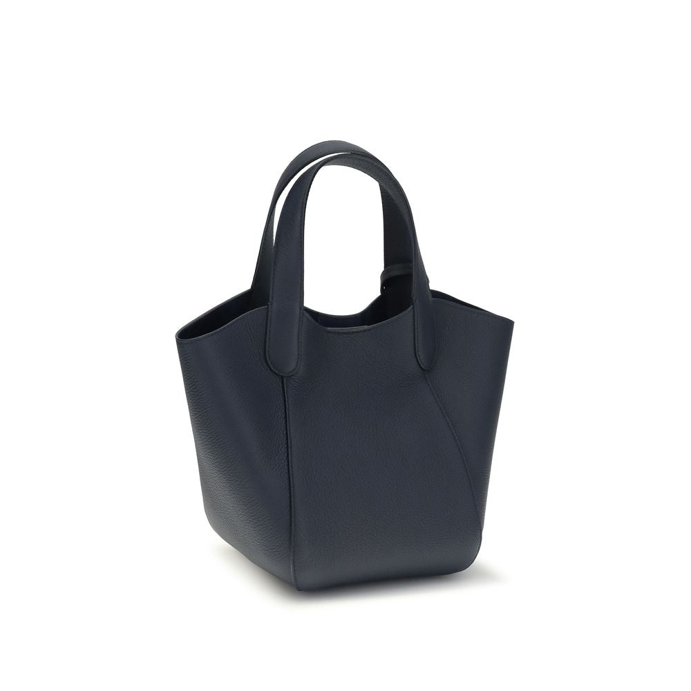 Giorgio Armani Blue Calf Leather Bos Taurus Handbag