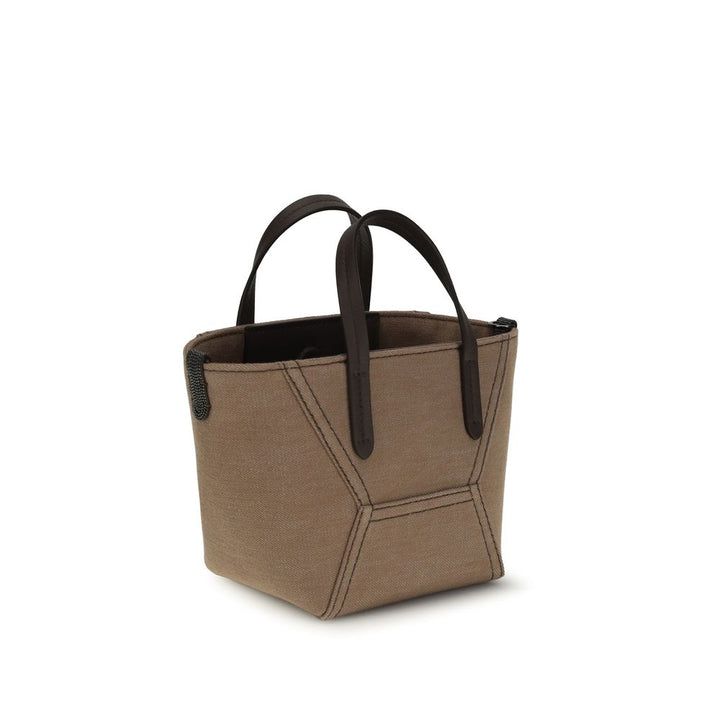 Brunello Cucinelli Beige Cotton Handbag