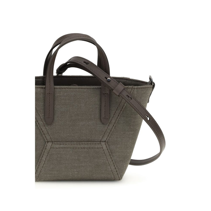 Brunello Cucinelli Bicolor Fabric Shoulder Bag