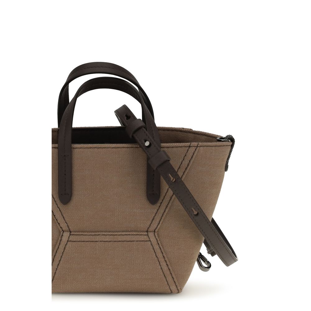 Brunello Cucinelli Beige Cotton Handbag