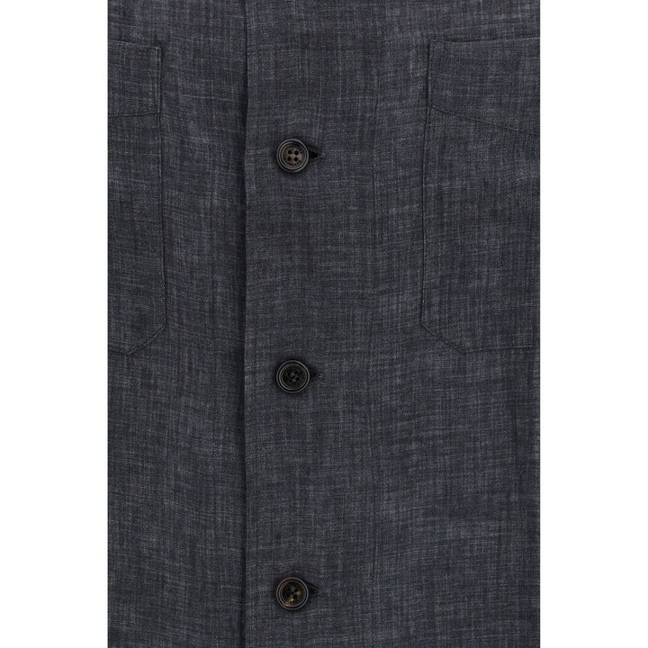 Brunello Cucinelli Gray Linen Shirt