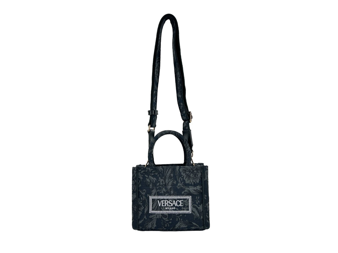 Versace Women'S 'Extra Small Athena' Shopping Bag Black