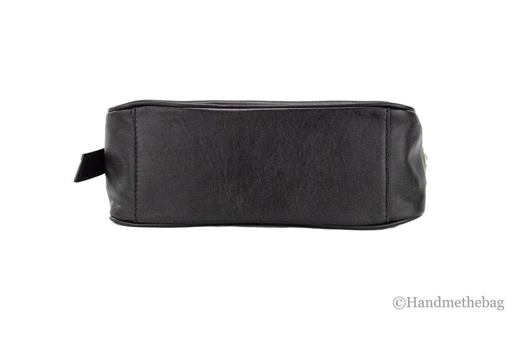 Marc Jacobs Tempo Small Black Smooth Leather Hobo Convertible Shoulder Bag Purse