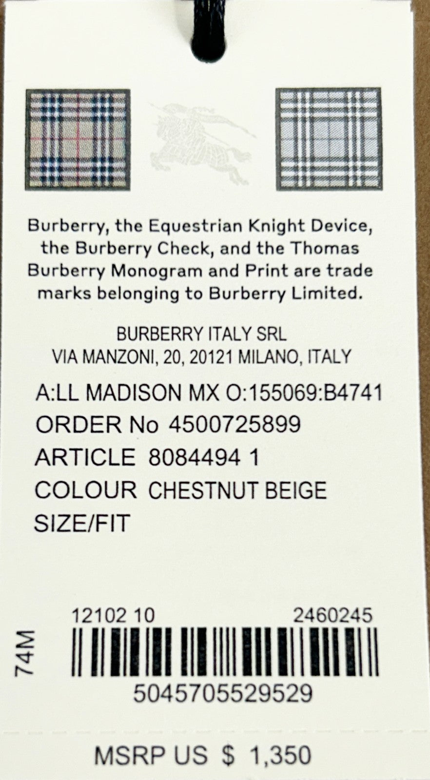 Burberry Small Leather Madison Crossbody Check Bag