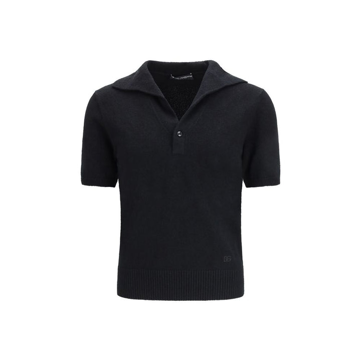 Dolce & Gabbana Black Cotton Polo Shirt