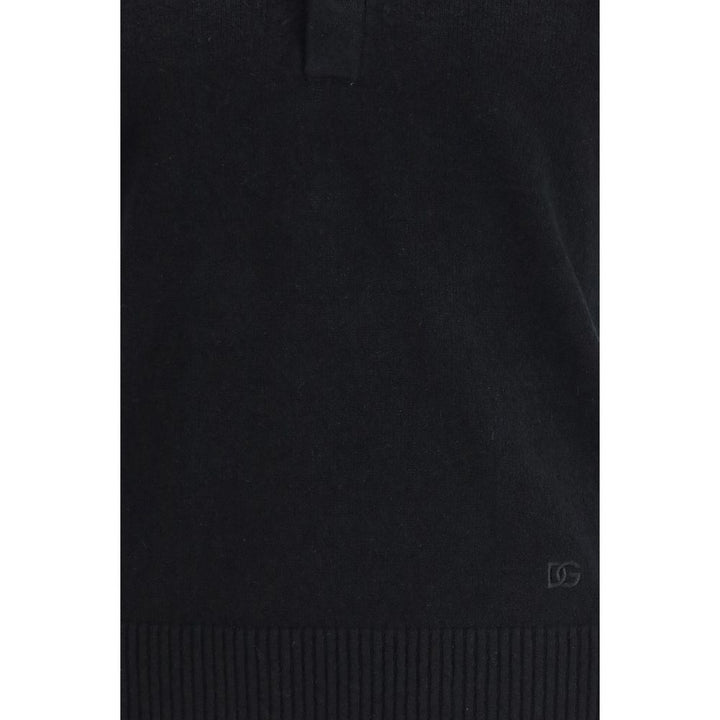 Dolce & Gabbana Black Cotton Polo Shirt