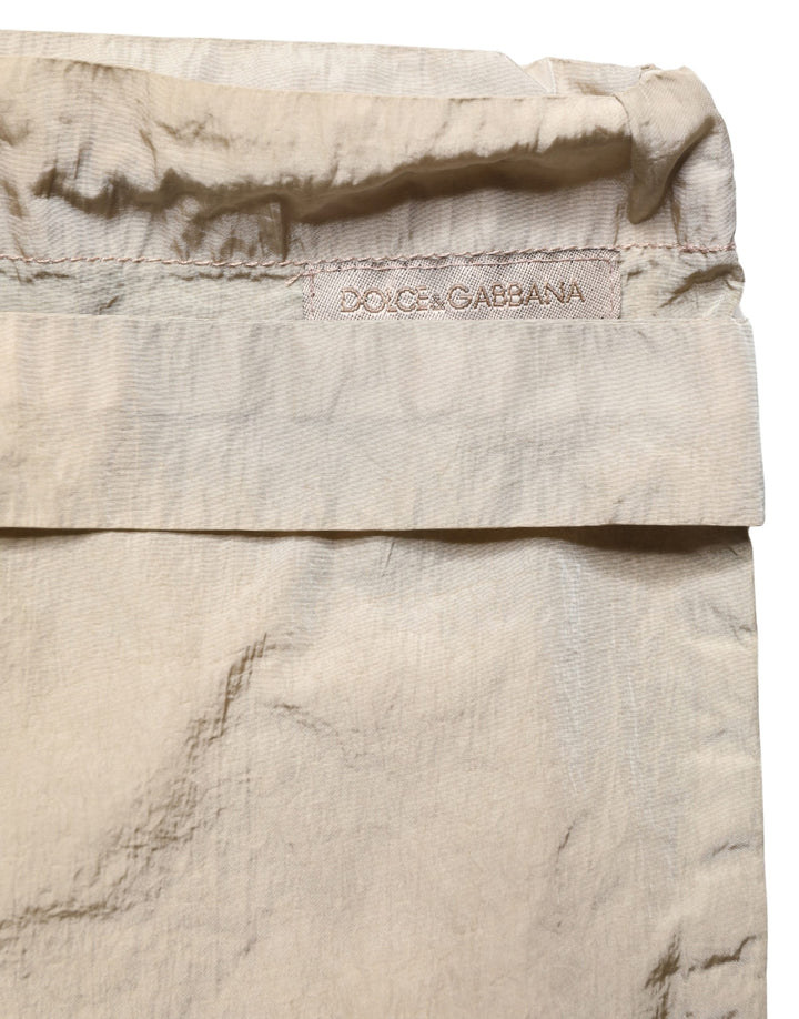 Dolce & Gabbana Brown Nylon Drawstring Swim Shorts Swimwear