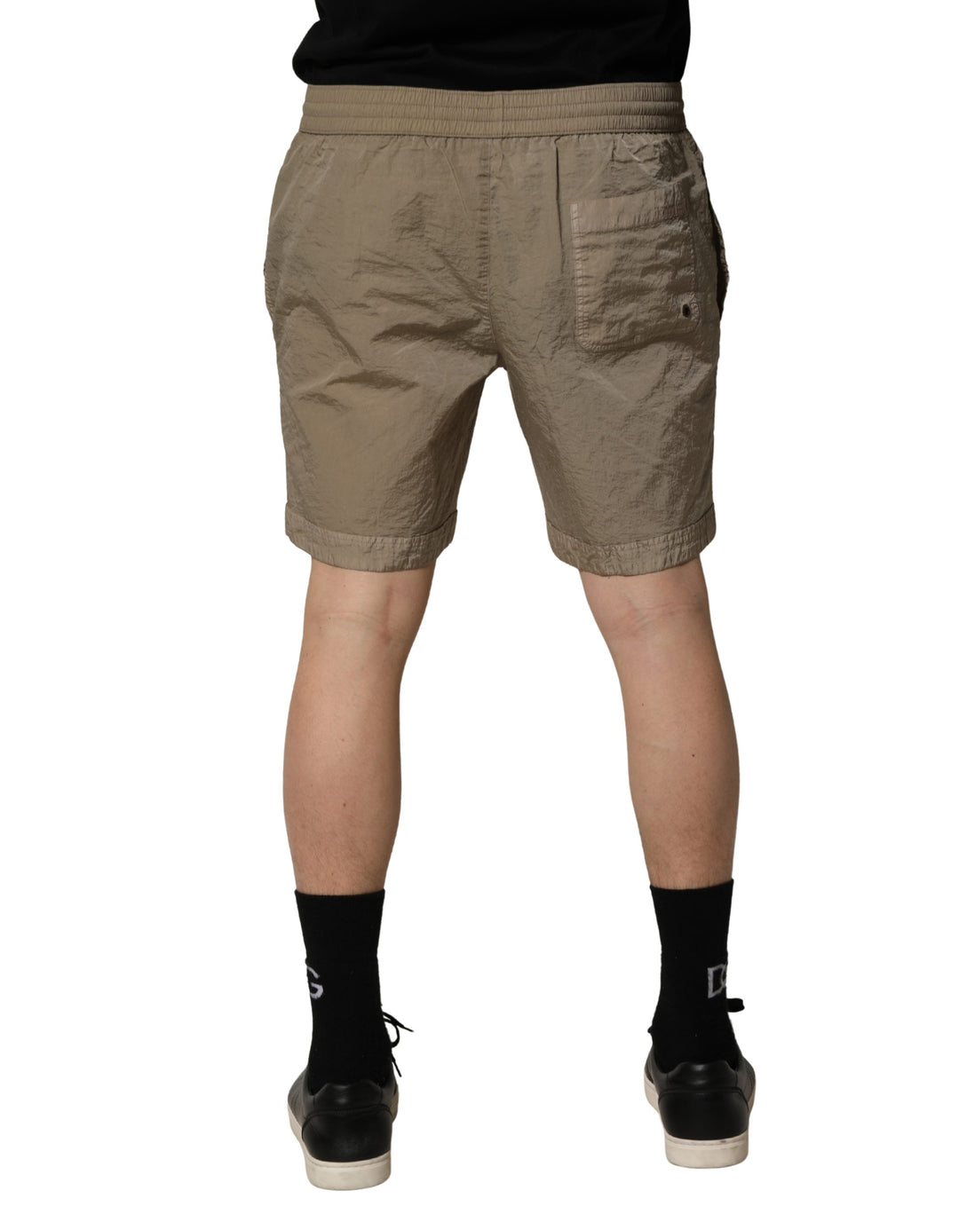Dolce & Gabbana Brown Nylon Drawstring Swim Shorts Swimwear